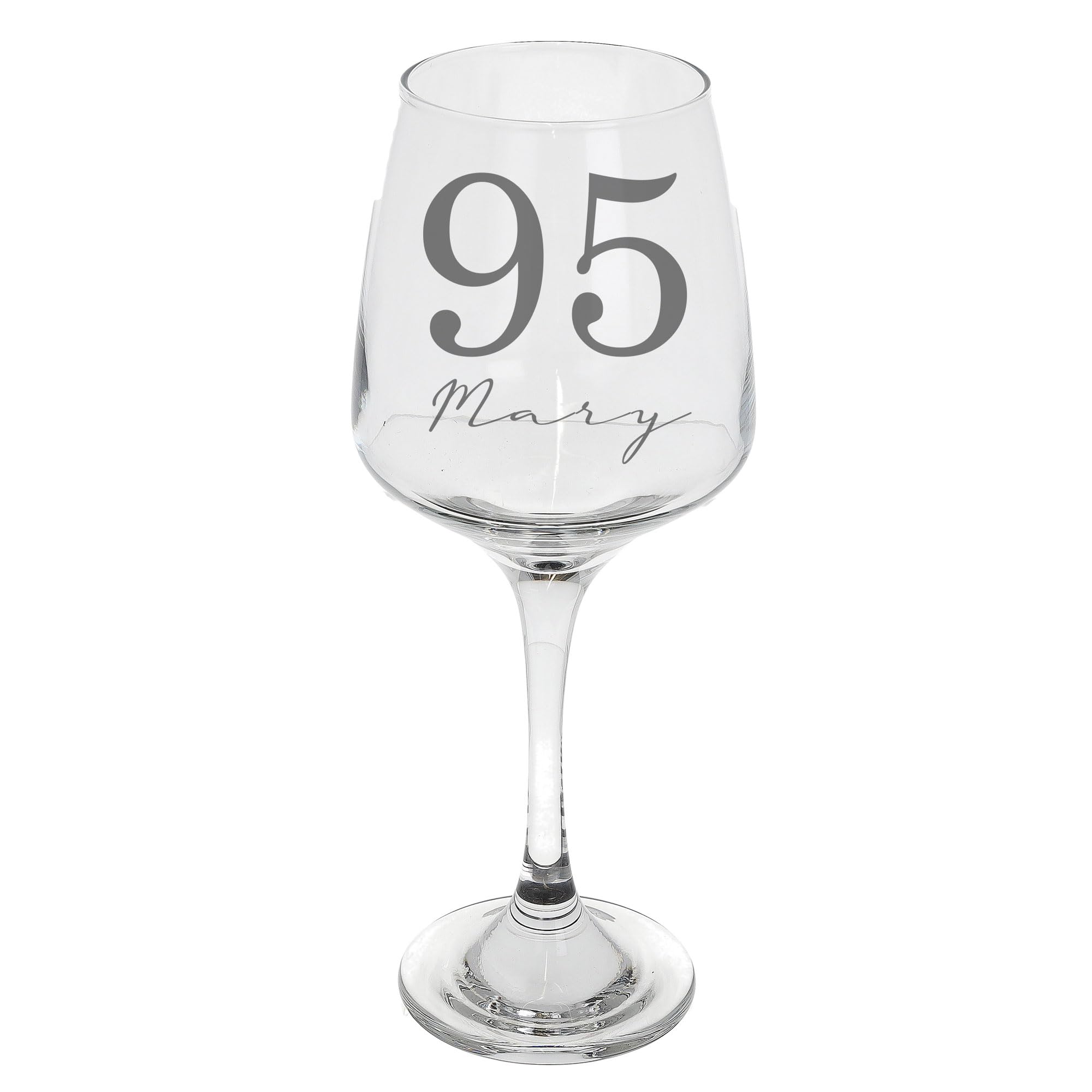 Personalised Age & Name Engraved Large Wine Glass, Gift